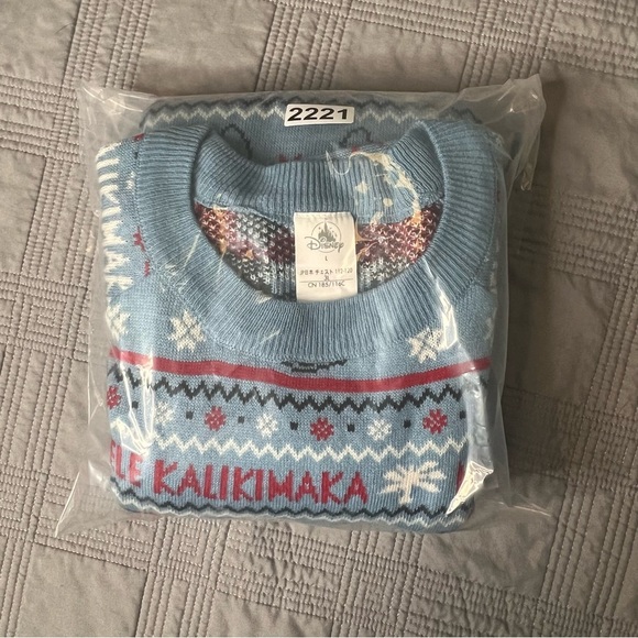 Disney Stitch Melé Kalikimaka Blue Christmas Sweater Holiday Size Large - Picture 9 of 11